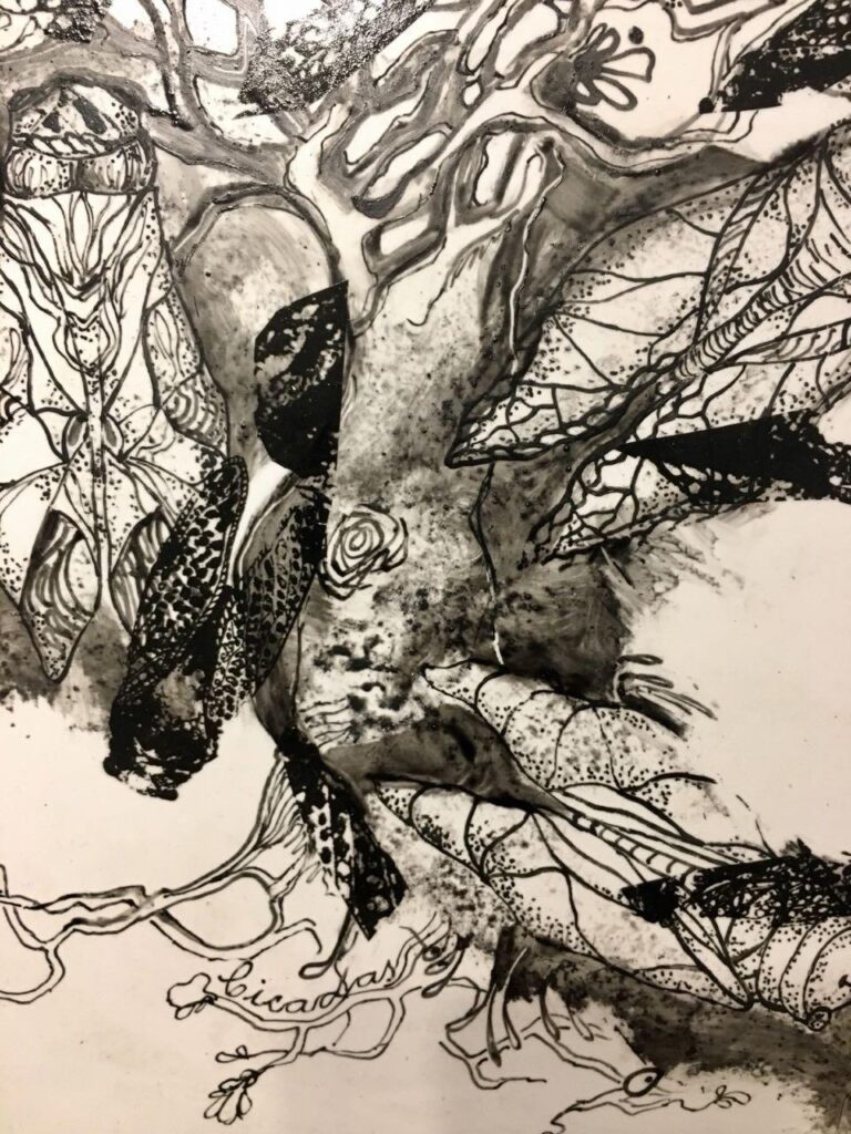 Ninfas 6, 2018. Azulejo, 15 x 15 cm