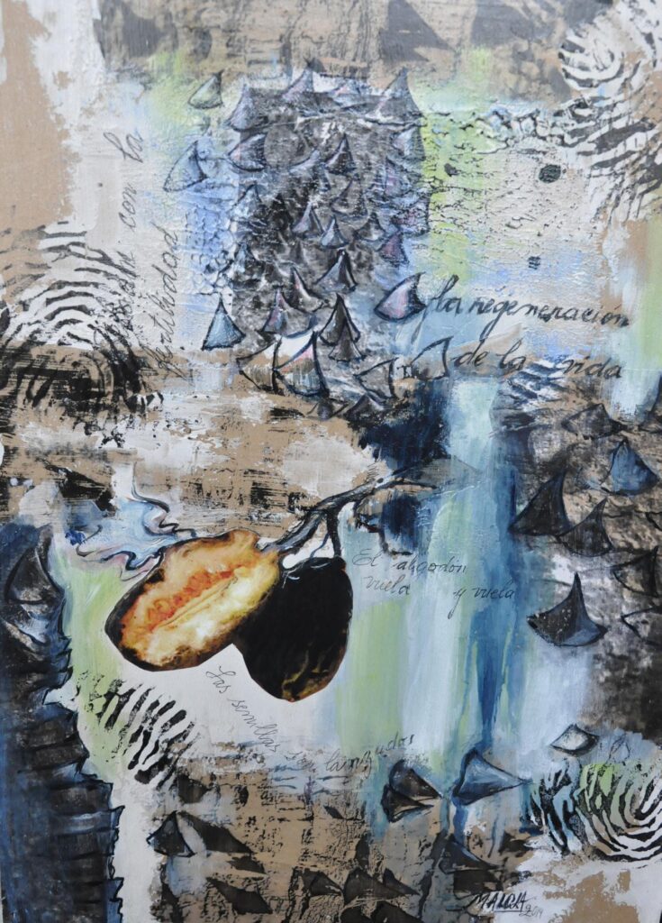 Germinar, 2014 Acrílico y transferencia de fotografía sobre mdf, 40 x 30 cm